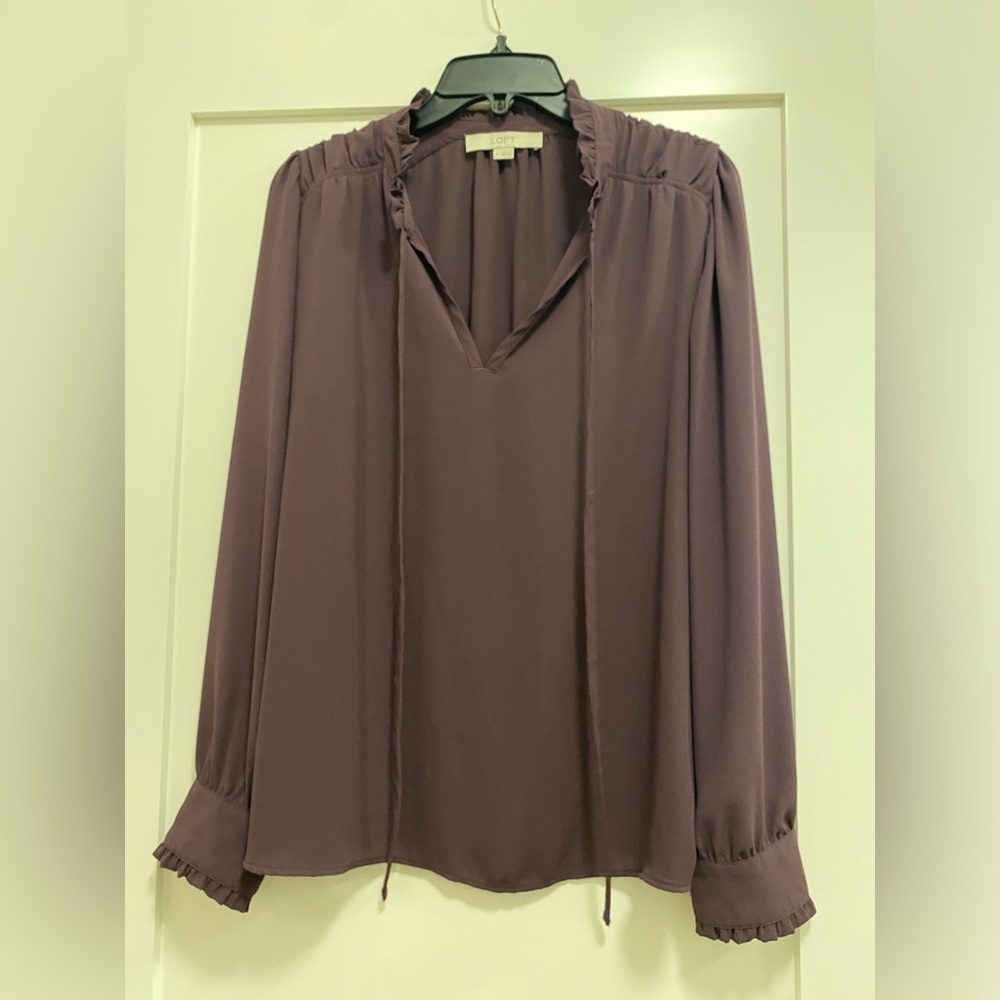 Purple long-sleeve blouse, medium size